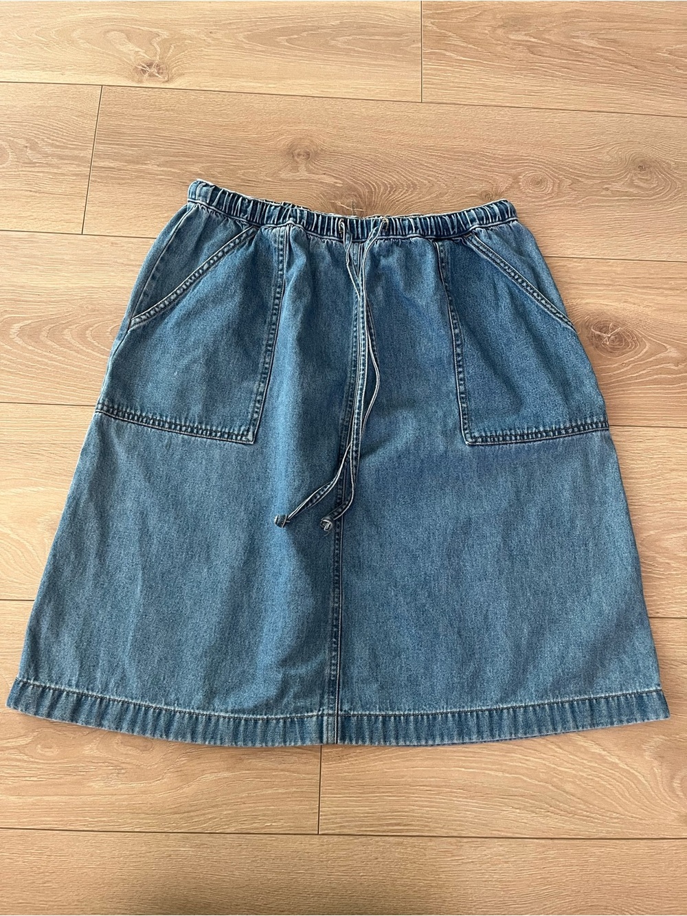 Classic Elements Vintage denim drawstring waist skirt